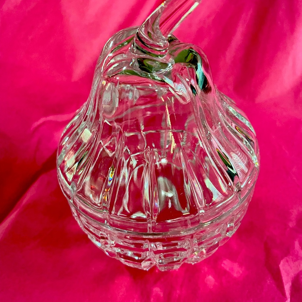 Crystal Pear Sugar Bowl